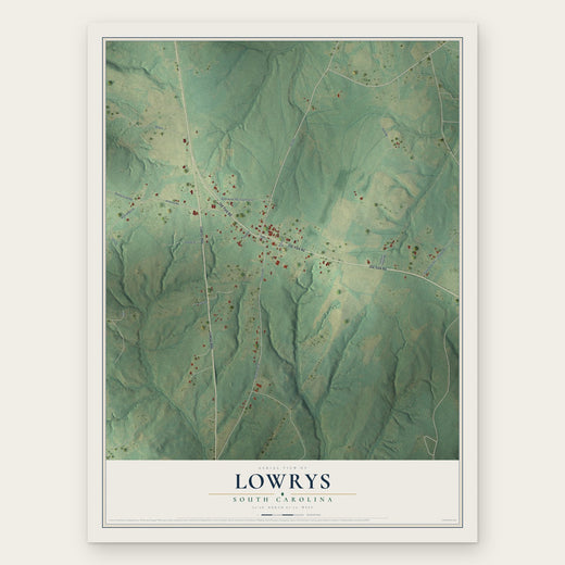 Lowrys, South Carolina map print, the full design