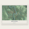 Milltown, Indiana map print, the full design