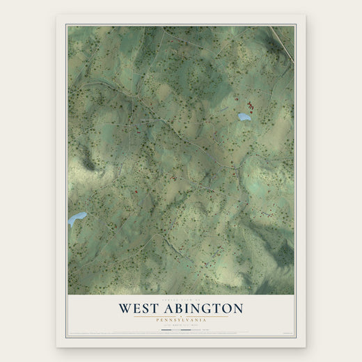 West Abington, Pennsylvania map print, the full design