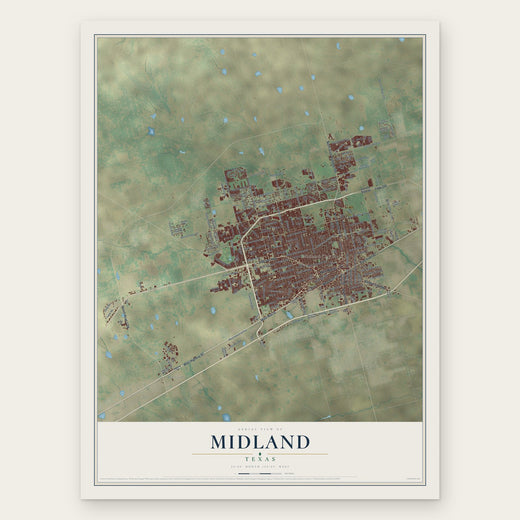 Midland, Texas map print, the full design