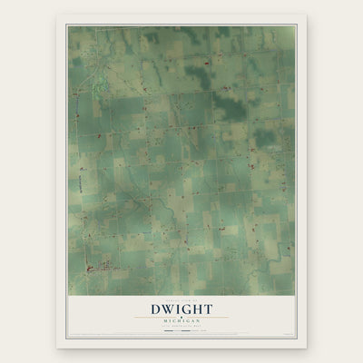 Dwight, Michigan map print, the full design