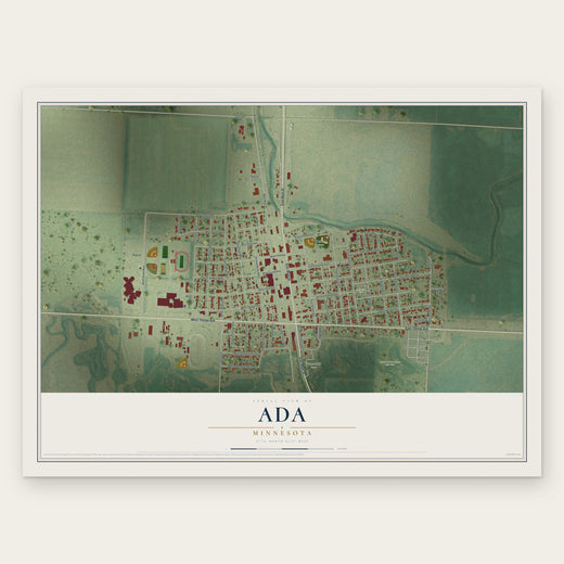 Ada, Minnesota map print, the full design