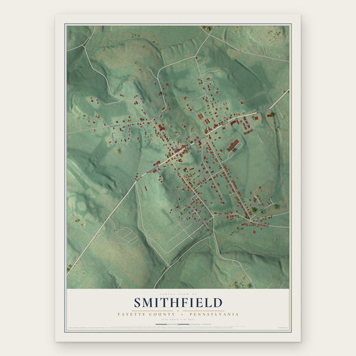 Smithfield, Fayette County, Pennsylvania map print, the full design