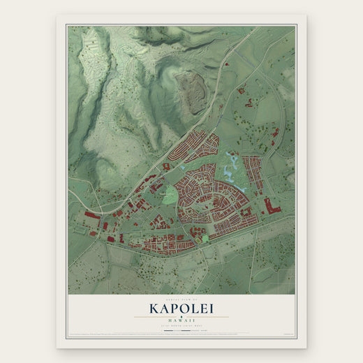 Kapolei, Hawaii map print, the full design