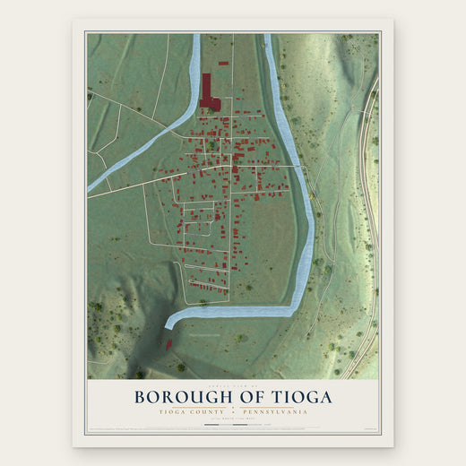 Borough of Tioga, Tioga County, Pennsylvania map print, the full design