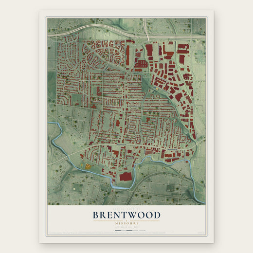 Brentwood, Missouri map print, the full design