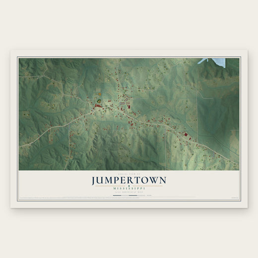 Jumpertown, Mississippi map print, the full design