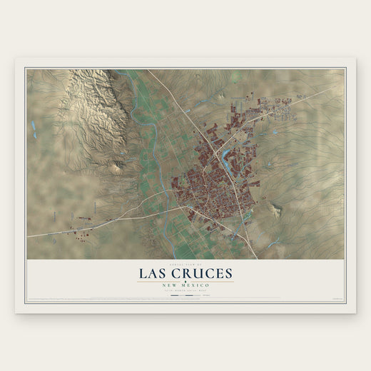 Las Cruces, New Mexico map print, the full design