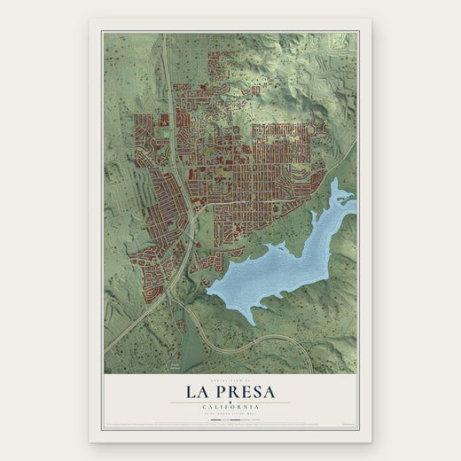 La Presa, California map print, the full design