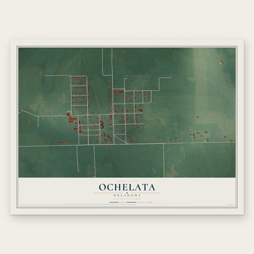 Ochelata, Oklahoma map print, the full design