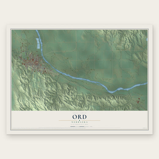 Ord, Nebraska map print, the full design