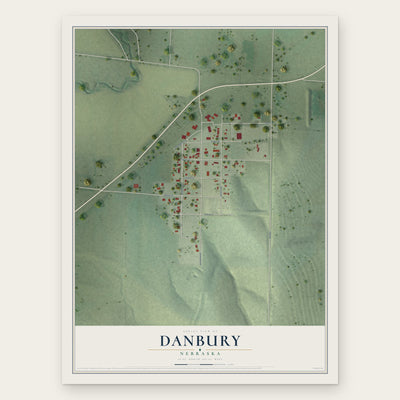 Danbury, Nebraska map print, the full design