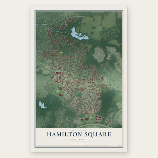 Hamilton Square, New Jersey map print, the full design