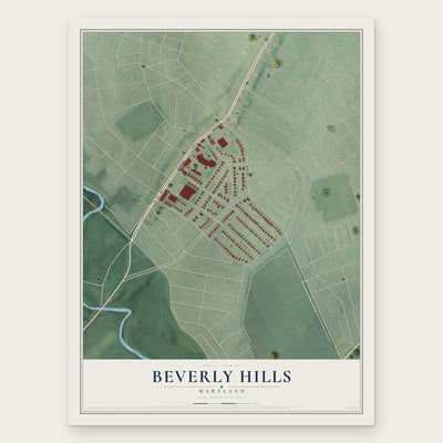 Beverly Hills, Maryland map print, the full design