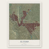 El Paso, Texas map print, the full design