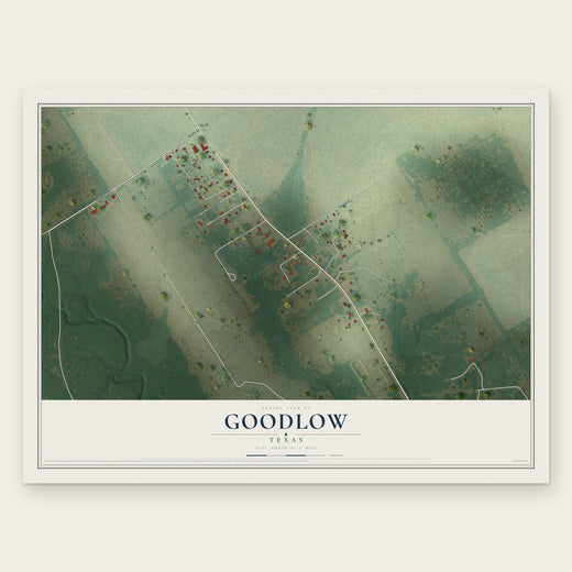 Goodlow, Texas map print, the full design