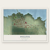 Pollock, South Dakota map print, the full design