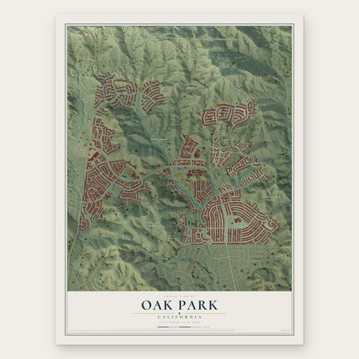 Oak Park, California map print, the full design