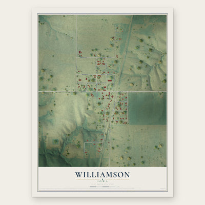Williamson, Iowa map print, the full design