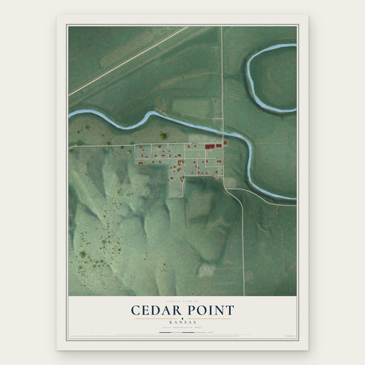 Cedar Point, Kansas map print, the full design
