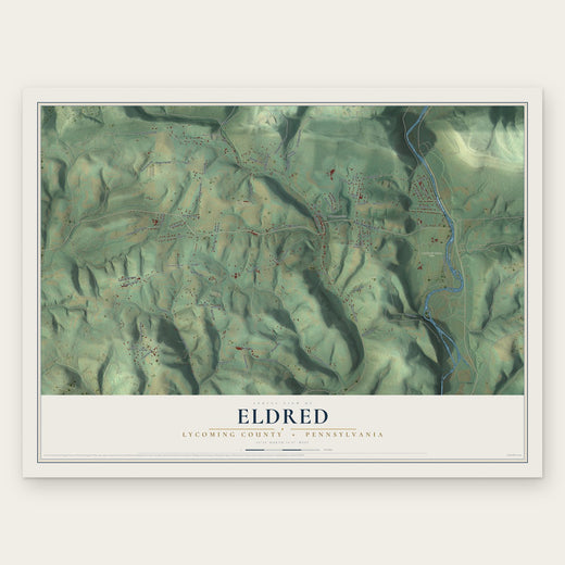 Eldred, Lycoming County, Pennsylvania map print, the full design