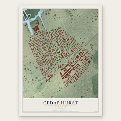 Cedarhurst, New York map print, the full design