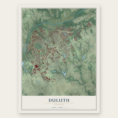 Duluth, Georgia map print, the full design