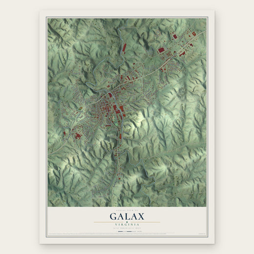 Galax, Virginia map print, the full design