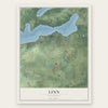 Linn, Wisconsin map print, the full design