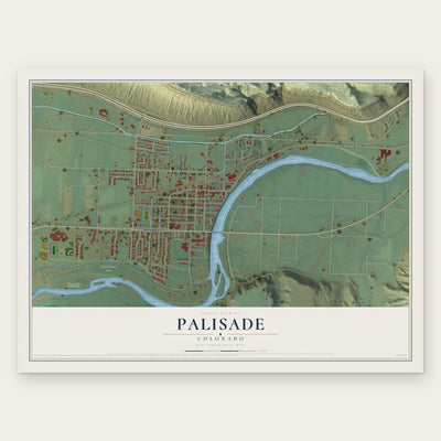 Palisade, Colorado map print, the full design