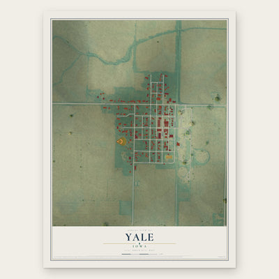 Yale, Iowa map print, the full design
