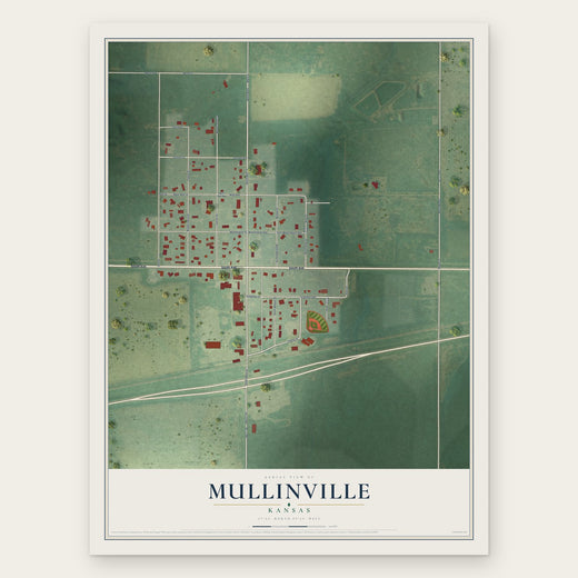 Mullinville, Kansas map print, the full design