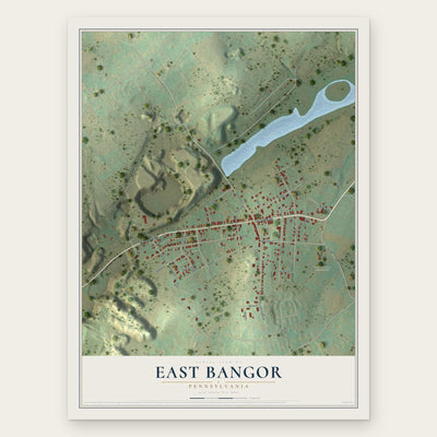 East Bangor, Pennsylvania map print, the full design