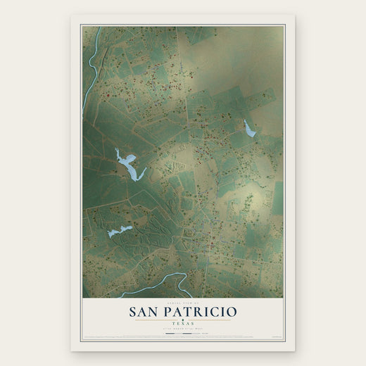 San Patricio, Texas map print, the full design