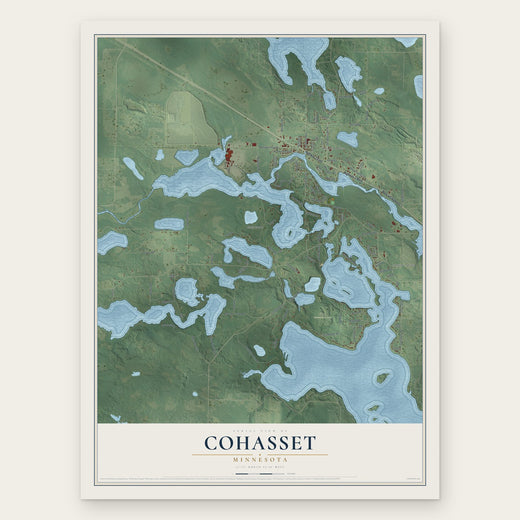 Cohasset, Minnesota map print, the full design