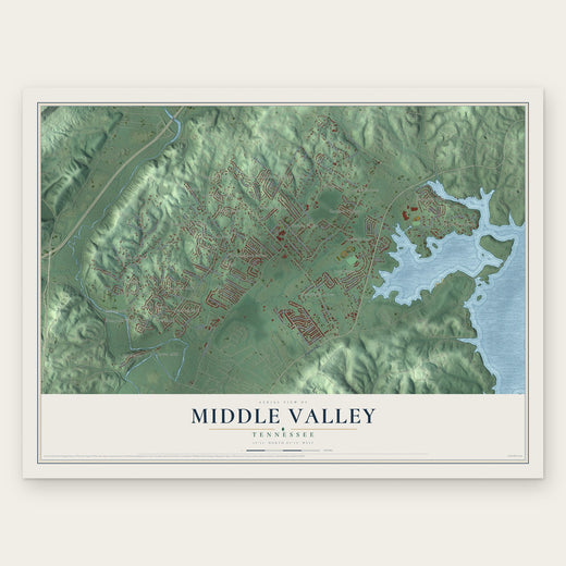 Middle Valley, Tennessee map print, the full design