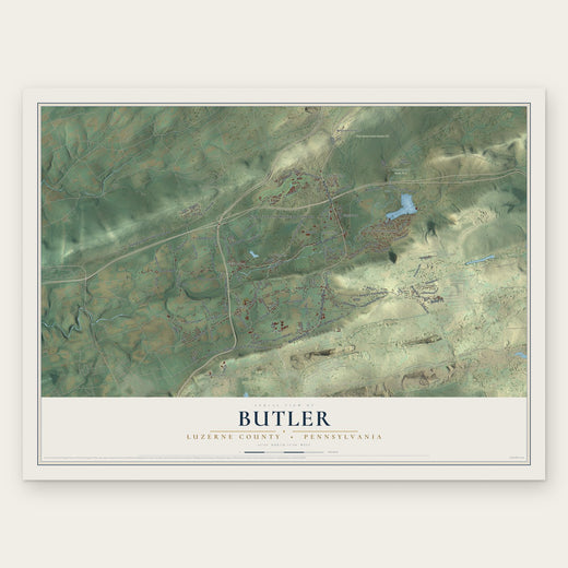 Butler, Luzerne County, Pennsylvania map print, the full design