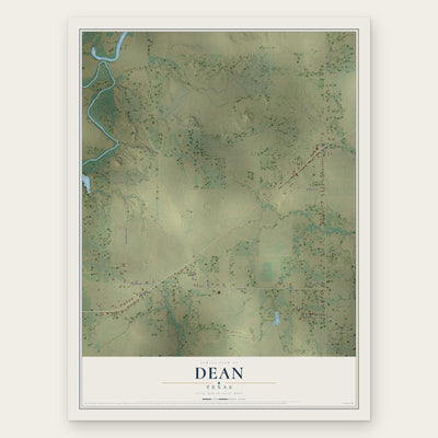 Dean, Texas map print, the full design