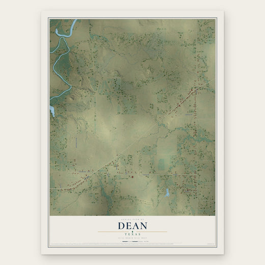 Dean, Texas map print, the full design