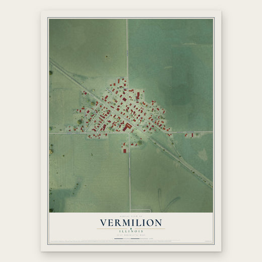 Vermilion, Illinois map print, the full design