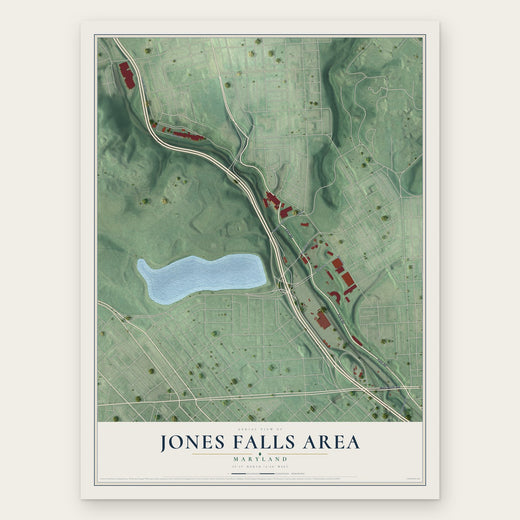 Jones Falls Area, Maryland map print, the full design