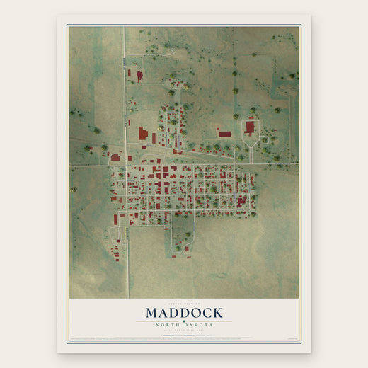 Maddock, North Dakota map print, the full design