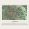 Cedar Mill, Oregon map print, the full design