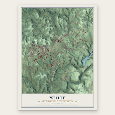 White, Indiana County, Pennsylvania map print, the full design