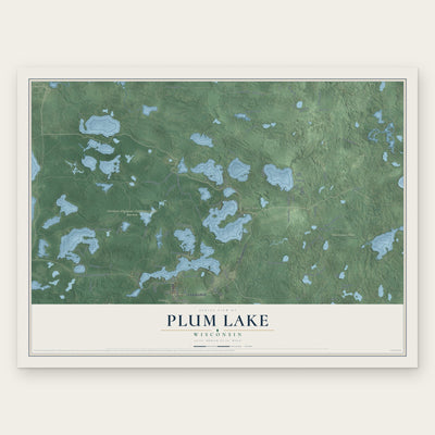 Plum Lake, Wisconsin map print, the full design
