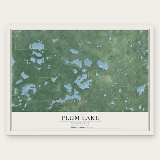 Plum Lake, Wisconsin map print, the full design