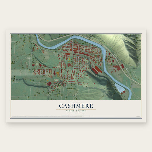 Cashmere, Washington map print, the full design