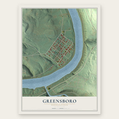 Greensboro, Pennsylvania map print, the full design