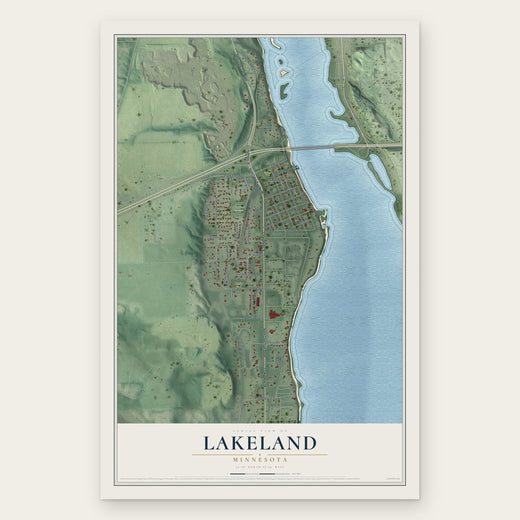 Lakeland, Minnesota map print, the full design