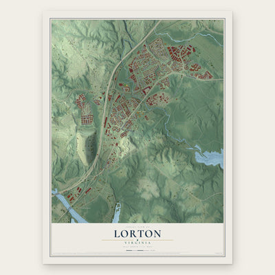 Lorton, Virginia map print, the full design
